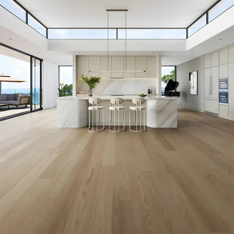 Wood-look luxury vinyl plank flooring installed in a Eugene, Oregon home